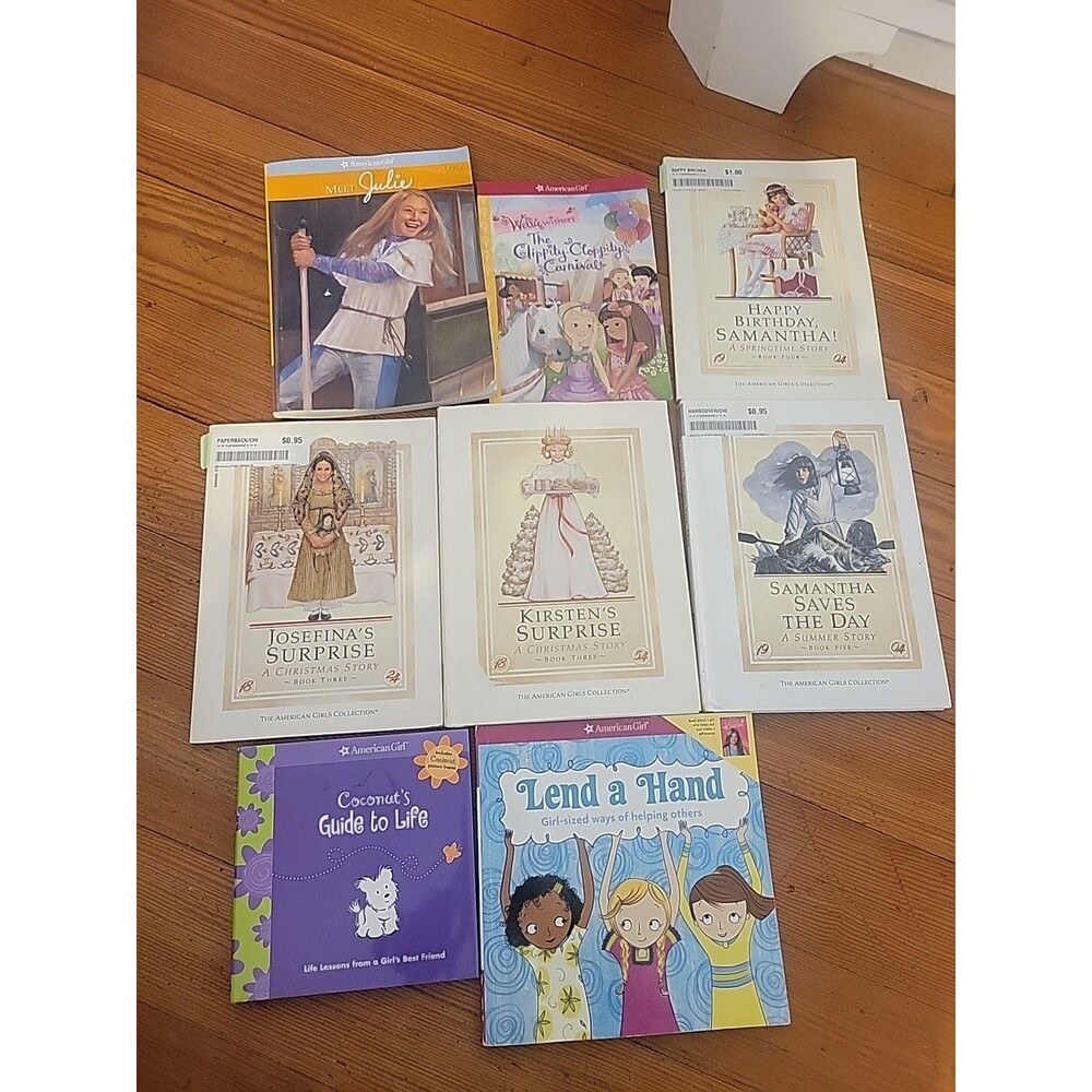 Lot of 8 American Girl Books Vintage Josefina Kirsten Julie Samantha Coconut +++